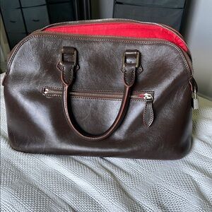 Dooney & Bourke Brown and Red Satchels with Classic Design